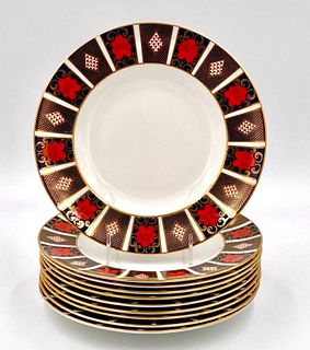 10 Royal Crown Derby Old Imari Dinner Plates