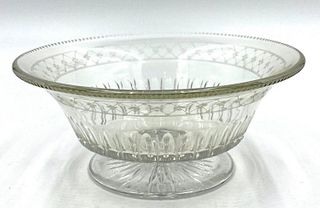 Antique English Cut Crystal Footed Bowl