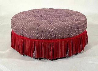 Baker Furniture Upholstered Round Ottomann