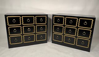 Pair of Dorothy Draper Style Bachelor's Chests