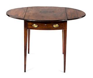 * A George III Mahogany Pembroke Table, CIRCA 1800, Height 26 1/2 x width 39 1/2 x depth 32 inches.