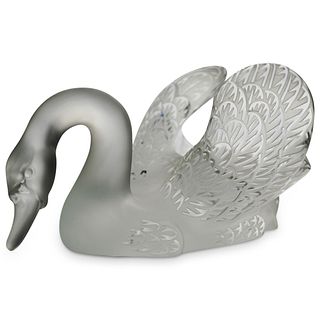 Large Lalique Crystal Swan