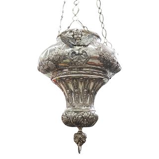 Antique French Sterling Silver Pendant Fixture