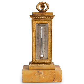 French Empire Bronze Thermometer