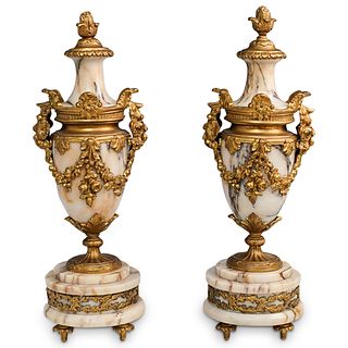 Bronze Mounted Marble Cassolettes