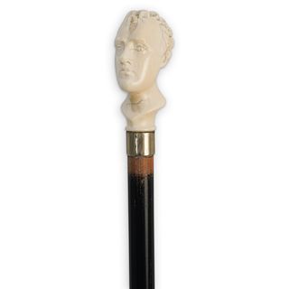 Victorian Figural Bone Walking Stick