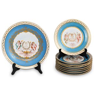 Antique French (9pcs) Sevres Porcelain Set