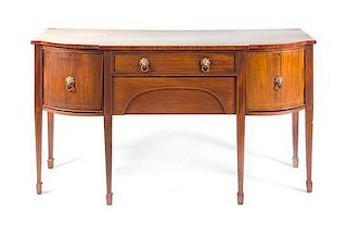 A George III Style Mahogany Sideboard, Height 36 1/4 x width 66 x depth 22 inches.