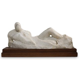 R.T. Morgan "Reclining Figure" Marble Sculpture
