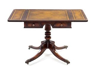 * An English Mahogany Sofa Table, Height 24 x width 24 x depth 24 inches.