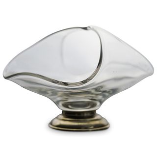 B-I Sterling Mounted Crystal Dish