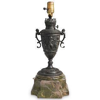 Antique Neoclassical Bronze Figural Lamp