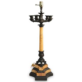 French Empire Style Bronze Candelabra Converted Lamp
