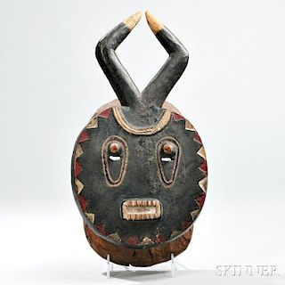Baule Carved and Painted Wood Mask