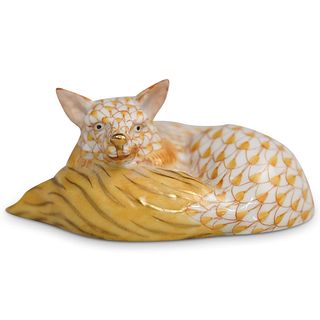Herend Porcelain Yellow Fishnet Fox