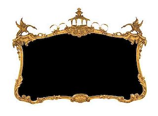 A George III Style Giltwood Mirror, Height 40 x width 56 inches.