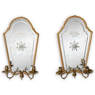 Pair of Queen Anne Style Giltwood Sconces