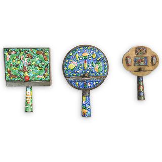 (3Pc) Chinese Enameled Silent Butlers