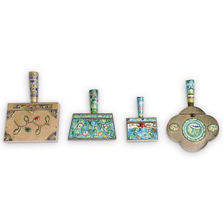 (4Pc) Chinese Enameled Silent Butlers