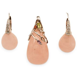 (3 Pc) Sterling Silver and Quartz Jewelry set