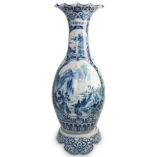 Large Chinese White & Blue Porcelain Vase