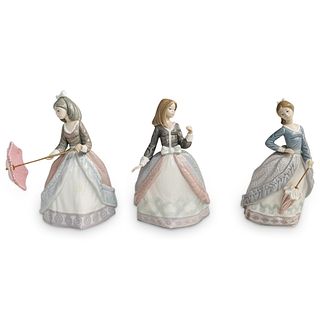 (3 Pc) Lladro "Ladies with Parasol" Grouping Set