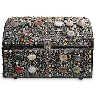 Indian Hardstone and Silver Marriage Trunk