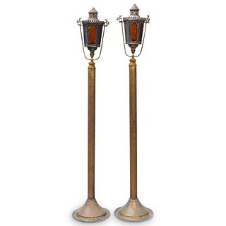 Pair of Floor Oriental Lantern Lamps