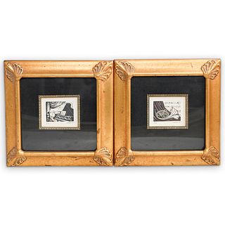 (2 Pc) Signed Musical Engravings
