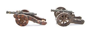 * Two Metal and Wood Models of Cannons, Length of longer 11 inches.