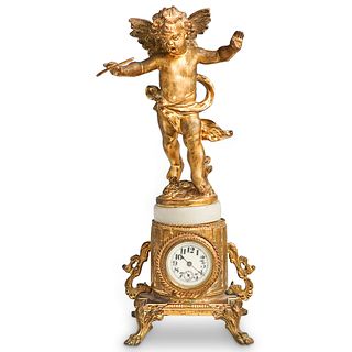 Gilt Metal Figural Mantle Clock