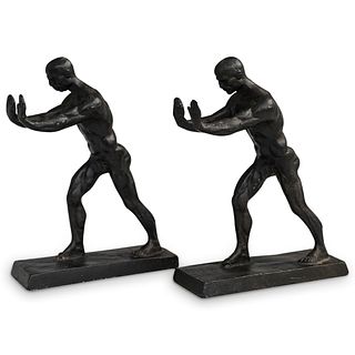 Pair of Metal Nude Bookends