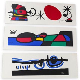 (2 Pc) After Joan Miro Offset Color Lithographs