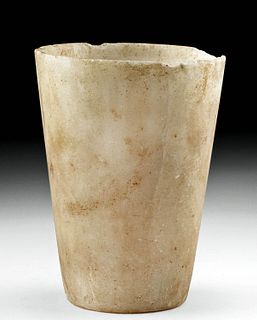 Egyptian Late Dynastic Alabaster Drinking Vessel