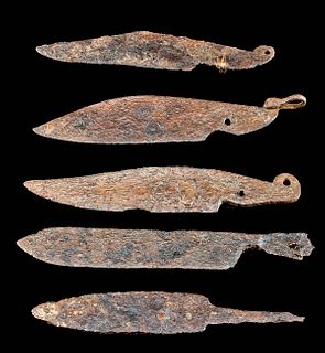 5 Viking to Medieval European Iron Knife Blades