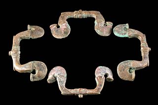 Four Parthian / Sassanian Leaded Bronze Handles