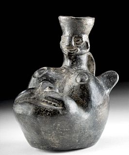 Chimu Pottery Vessel - Jaguar Head & Lord