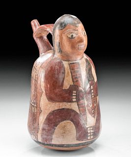 Nazca Polychrome Figural Spouted Vessel, ex-Museum