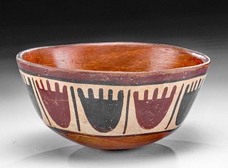 Nazca Polychrome Bowl w/ Heads, ex Museum