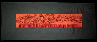 Paracas Polychrome Textile Fragment - Flying Shamans