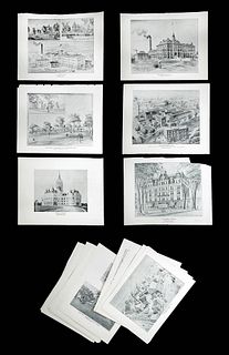 41 Antique Prints & 2 Antique Maps of Connecticut