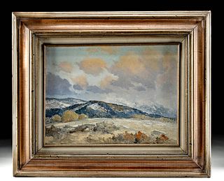 Framed Bill Freeman Painting - Snow Capped Mountains