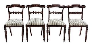 * A Set of Four William IV Mahogany Dining Chairs, SECOND QUARTER 19TH CENTURY, Height 34 inches.