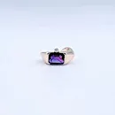 Custom Vintage Amethyst and Diamond Ring 14ky