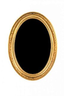 A Victorian Giltwood Mirror, Height 41 x width 29 1/2 inches.