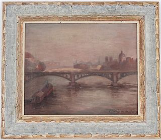Griswold, "On the Seine, France" Oil Painting