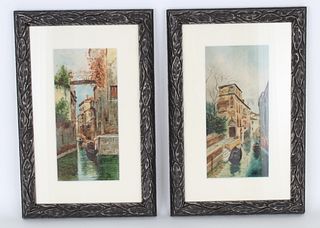 (2) Watercolor Paintings of Venice Canals