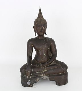 13th - 14th C. Bronze Sukhothai Buddha Statue