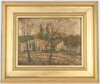 Signed, Early 20th C. Impressionist Village Scene