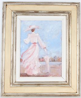 Signed, 20th C. Painting of an Elegant Woman
